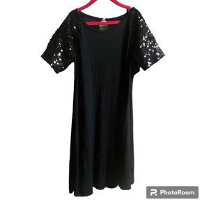 Harper Canyon‎ Girl's Black Sequins Sleeve Dress sz L (10-12)